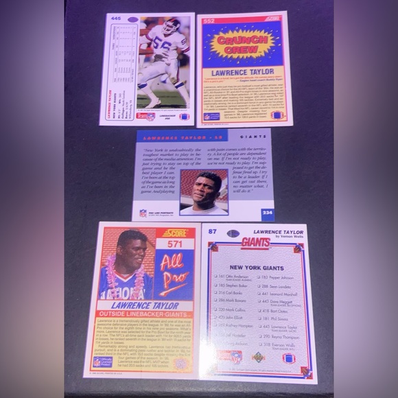 Lawrence Taylor ‘L.T.’ Cards (5) 1990-1991 - Picture 2 of 12